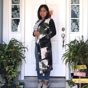 Handmade Duster Cardigan in Waffle tie dye fabric